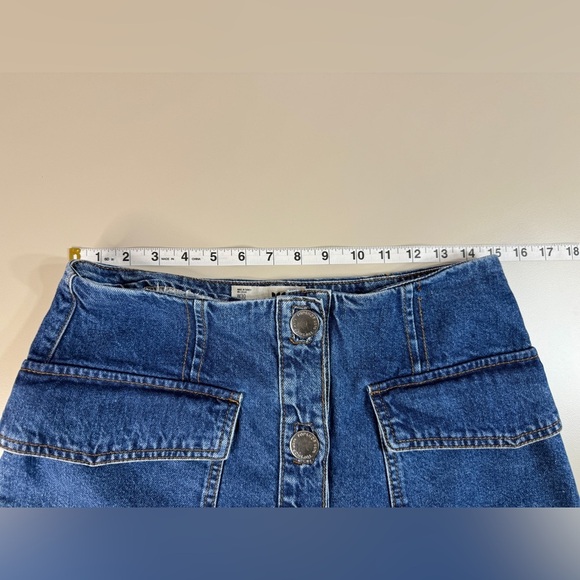 Top shop Moto Button down mini jeans skirt Y2K retro blue Women’s 30 / 8 - Picture 3 of 9